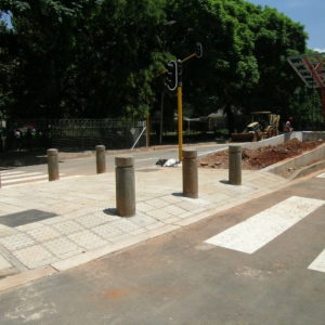 Pedestrian crosswalk at station