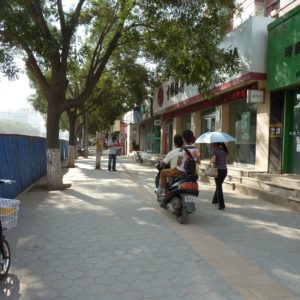 Two-Wheeler on Sidewalk