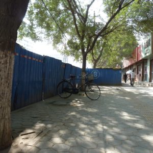 Bicycle on Sidewalk near BRT Line 1 Construction